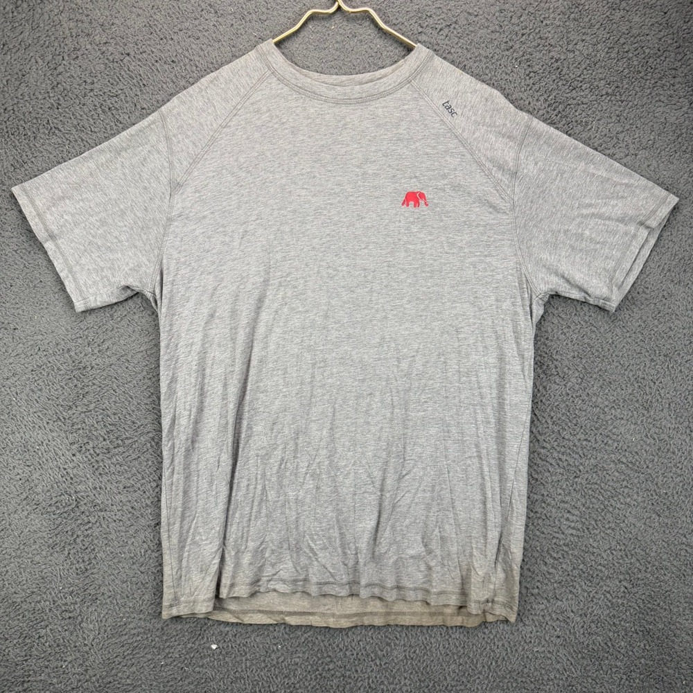 Tasc Performance Mens MOSOtech Bamboo T-Shirt Gray Red Elephant Logo Size M